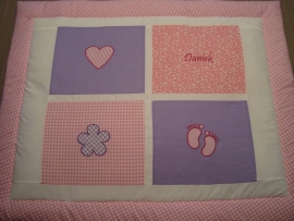 Boxkleed recht patchwork met naam