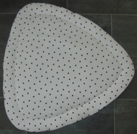 Boxkleed Tripus wafelkatoen/poplin nop off-white/zwart