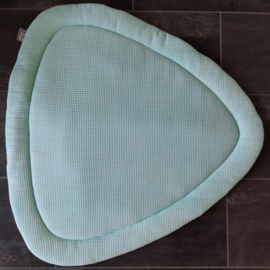 Boxkleed Tripus wafelkatoen/poplin veertjes off-white/zwart