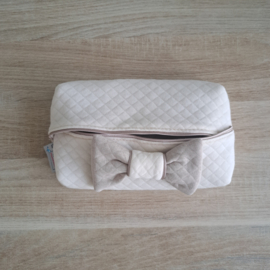 Billendoekjeshoes met satijnen bies en strik tricot diamond