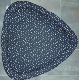 (V) Boxkleed driehoek wafelkatoen lichtgrijs/katoen triangel zwart/wit 100 cm