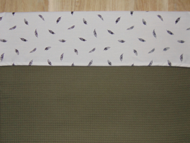 Dekbedovertrek 60 x 80 cm wafelkatoen/poplin veertjes off-white/zwart