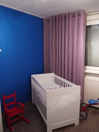 Gordijnen ruit/hartje rood-wit-blauw