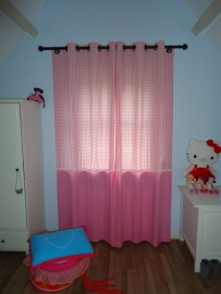 Kinderkamer set ruit/uni katoen roze