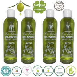 Marseille shower and bath gel Olive 4x250ml