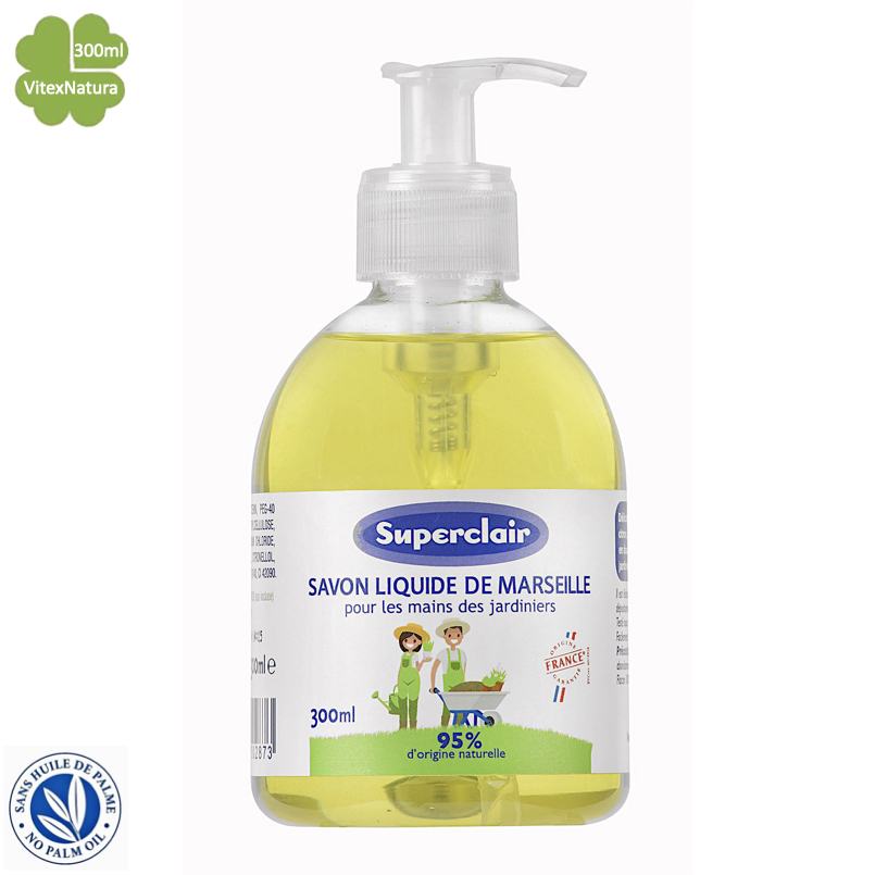 Liquid Marseille soap for gardening hands 300ml with essential lemon oil
