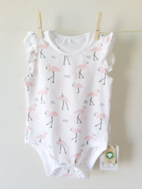 Romper for girls with flamingo print