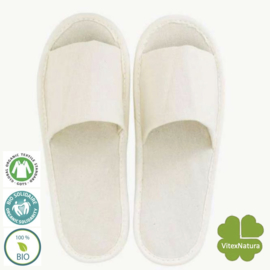 Organic linen bath slipper open toe