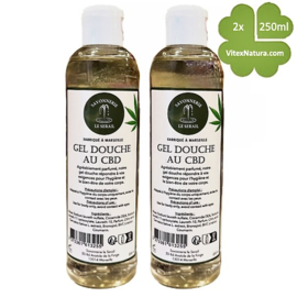 Marseille douche en bad gel CBD canabis 2x250ml