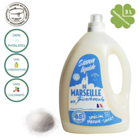 Detergente líquido de Marsella con bicarbonato de sodio 3L ropa limpia