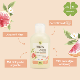 Biologische Grapefruit 2-in-1 Shower Shampoo met Aloë Vera & Honing Rampal Latour Gecertificeerd