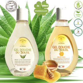 Sulfaatvrije douchegel|2x 300ml Honing & biologische Aloë vera