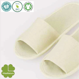 Organic linen bath slipper open toe