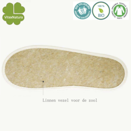 Organic linen bath slipper closed toe
