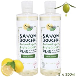 Økologisk olivenolie shower gel 2x250ml