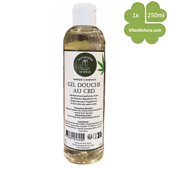 Marseille douche en bad gel CBD canabis 250ml