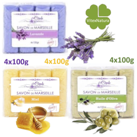 Glicerina Lavanda, Miele, Olio di Oliva Sapone di Marsiglia 12x100g