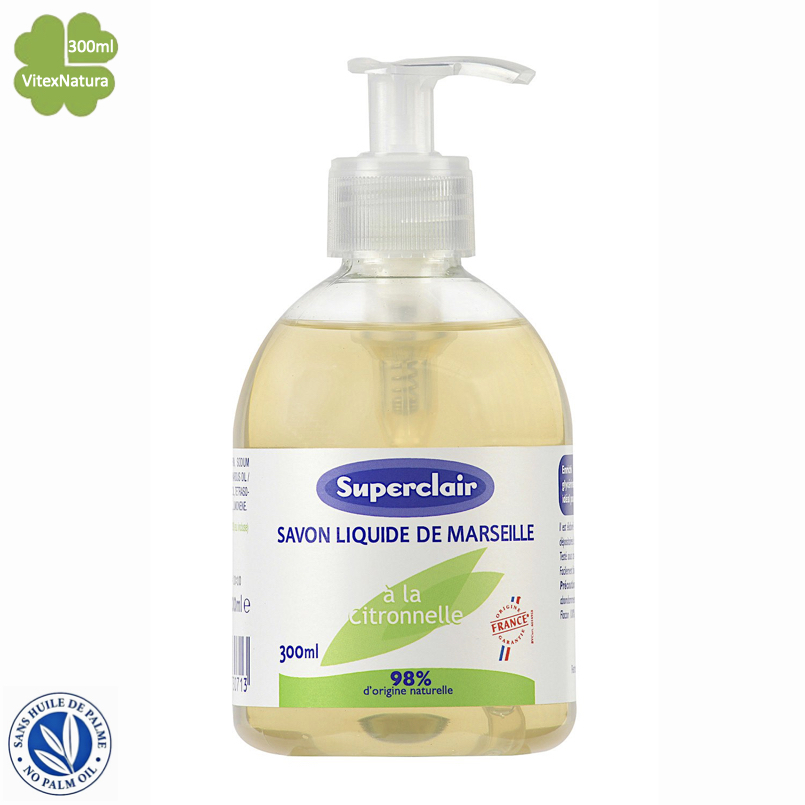 Liquid Marseille soap 300ml with essential oil of lemongrass and glycerine
