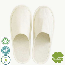 Organic linen bath slipper closed toe