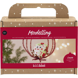 977745 Creativ Company Mini Hobbyset Boetseren, Hartvormig kerstfiguur, diverse kleuren
