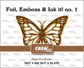 CLFEI01 Plate not a die Crealies Foil, Emboss&Ink it! Monarchvlinder
