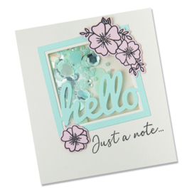 665656 Sizzix Framelits Die & Stamp Set Floral Hello By Lisa Jones