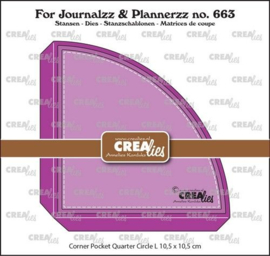 CLJP663 Crealies For Journalzz & Plannerzz Corner pocket kwart rond L
