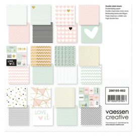 200105-002 Vaessen Creative Love It cardstock 12x12" 2x12 double sided