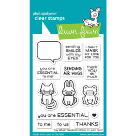 LF2560 Lawn Fawn Clear Stamps Say What? Masked Critters 3"X4"