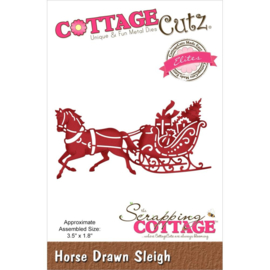 CCE593 CottageCutz Elites Die Horse Drawn Sleigh 3.5"X1.8"