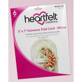 HCCB1495 Heartfelt Creations Foldout Card Gateway Fold - White 5"X7" 6/Pkg