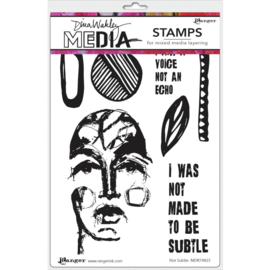 MDR 74823 Dina Wakley Media Cling Stamps Not Subtle 6"X9"