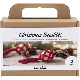 977584 Creativ Company Hobbyset Kerstballen, Macramé, kerstrood