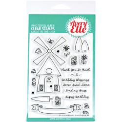 304076 Avery Elle Clear Stamp Set Windmill 4"X6"