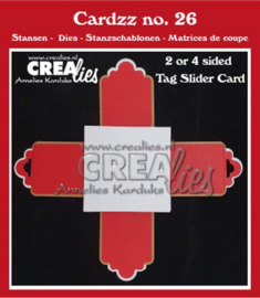 115634/5126 Crealies Cardzz 2 of 4 zijdige label schuifkaart CLCZ26 closed: 10/13x13cm