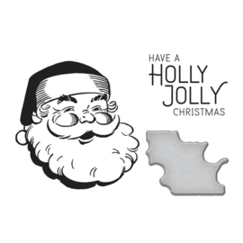 BP054 Spellbinders BetterPress Letterpress Press Plates & Die Set Holly Jolly Santa