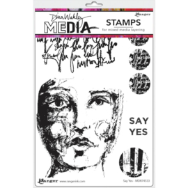 638849 Dina Wakley Media Cling Stamps Say Yes 6"X9"