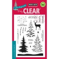 HA-CL997 Hero Arts Clear Stamps Color Layering Snowy Tree 4"X6"