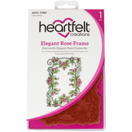 HCP31002 Heartfelt Creations Cling Rubber Stamp Set Elegant Rose Frame