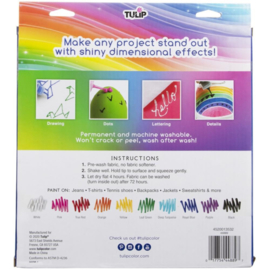 655330 Tulip Dimensional Fabric Paint Rainbow 10/Pkg