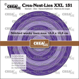 CLNestXXL131 Creadies Crea-nest-dies XXL Cirkels met 2 slinger stiklijnen