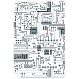 665372 Sizzix Multi-Level Textured Impressions Embossing Folder Circuit Tim Holtz