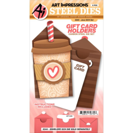 643917 Art Impressions Gift Card Holders Stamp & Die Set Java