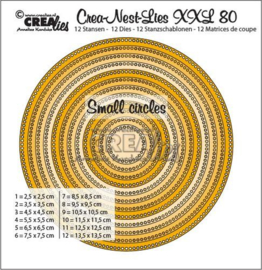 115634/0180 Crealies Crea-Nest-Lies XXL no 80 cirkels - kleine gaatjes CLNestXXL80 13,5x13,5cm