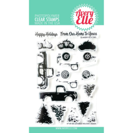 661789 Avery Elle Clear Stamp Set Layered Holiday Truck 4"X6"