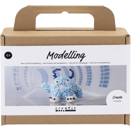 977652 Creativ Company Mini Hobbyset Boetseren, Monster Bobby, lichtblauw