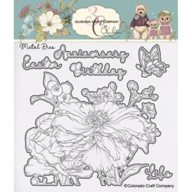 C3KL605D Colorado Craft Company Metal Die Set Happy Peony