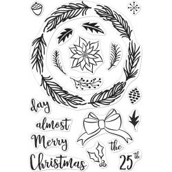 557709 Hero Arts Clear Stamps Winter Wreath  4"X6"