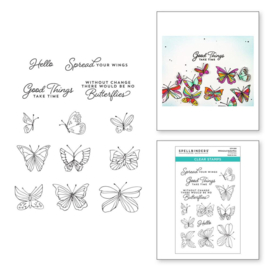 STP069 Spellbinders Clear Acrylic Stamps Whimsical Butterfly