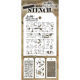 MTS 3 Tim Holtz Mini Layered Stencil Set #3